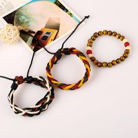 Men's Red Yellow Green Woven Leather Bracelet Leather Jewelry Hip Hop Hiphop Hip-hop main image 5