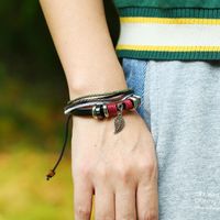Jewelry Hand-knitted Leather Bracelet Multilayer Leather Bracelet Hand Strap main image 6