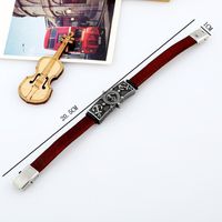 Leather Bracelet European And American Alloy Vintage Leather Bracelet Bracelet Gift Stainless Steel Buckle main image 3