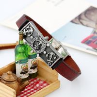Leather Bracelet European And American Alloy Vintage Leather Bracelet Bracelet Gift Stainless Steel Buckle main image 5