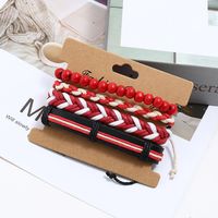 Punk New Color Wax Line Weave Four Sets Of Girls Bracelet Simple Diy Multi-root Combination Leather Bracelet main image 3