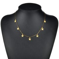 New Simple Smooth Five-pointed Star Necklace Female Geometric Stars Stainless Steel Sweater Clavicle Chain main image 4