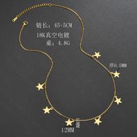 New Simple Smooth Five-pointed Star Necklace Female Geometric Stars Stainless Steel Sweater Clavicle Chain main image 3