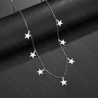 New Simple Smooth Five-pointed Star Necklace Female Geometric Stars Stainless Steel Sweater Clavicle Chain main image 5