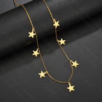 New Simple Smooth Five-pointed Star Necklace Female Geometric Stars Stainless Steel Sweater Clavicle Chain main image 6