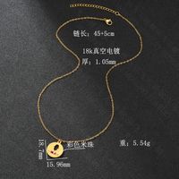 New Simple Hollow Palm Necklace Stainless Steel Round Color Rice Beads Sweater Chain main image 3