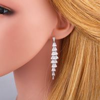 S925 Silver Needle Zircon Diamond Earrings Female Earrings Tassel Long Section main image 6