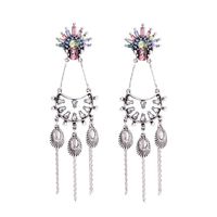 Discothèque Partie Boucles D'oreilles, Européen Et Américain De Style Femmes Long Rétro Diamant-intégré Alliage Boucles D'oreilles, En Gros Usine Ventes Directes main image 1