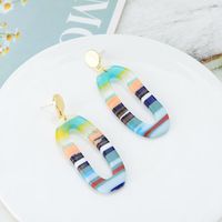 S925 Silver Bohemian National Wind Acrylic Plate Earrings Women main image 5