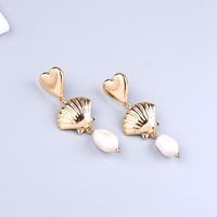Simple Heart-shaped Earrings S925 Silver Earrings New Shell Pearl Earrings main image 4