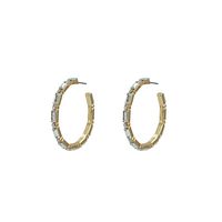 C-shaped Earrings Female Metal Texture Luxury Crystal main image 6