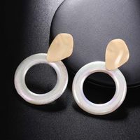 Fashion Creative Resin Circle Hollow Pendant Earrings Small Earrings Female main image 5