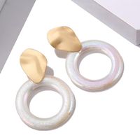 Fashion Creative Resin Circle Hollow Pendant Earrings Small Earrings Female main image 6