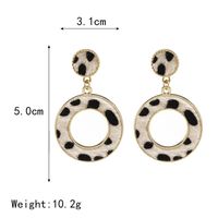 Suede Leopard Print Circle Cutout Earrings Women Fashion Trend Stud Earrings main image 3