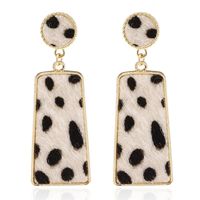New Fashion Creative Suede Leopard Geometric Long Earrings Simple Earrings main image 1