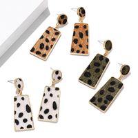 New Fashion Creative Suede Leopard Geometric Long Earrings Simple Earrings main image 4