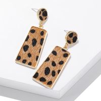 New Fashion Creative Suede Leopard Geometric Long Earrings Simple Earrings main image 6
