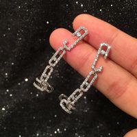 Geometric Pattern Ear Bone Clip S925 Silver Needle Micro Inlaid Zircon Creative Earrings main image 2