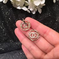 S925 Silver Matte Circle Letter Small Earrings Micro-inlaid Zircon Stud Earrings main image 4
