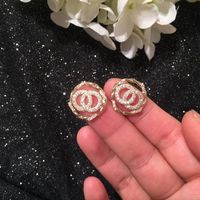 S925 Silver Matte Circle Letter Small Earrings Micro-inlaid Zircon Stud Earrings main image 5