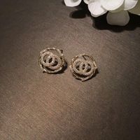 S925 Silver Matte Circle Letter Small Earrings Micro-inlaid Zircon Stud Earrings main image 6