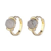 Jewelry Earrings Copper Fittings Natural Cut Stone Female Models Earrings New main image 1