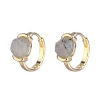 Jewelry Earrings Copper Fittings Natural Cut Stone Female Models Earrings New main image 2