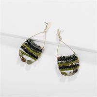 Jewelry Earrings Natural Stone Beads Rice Beads Hollow Female Drops Earrings New main image 2