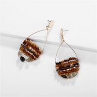 Jewelry Earrings Natural Stone Beads Rice Beads Hollow Female Drops Earrings New main image 5