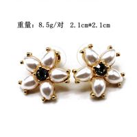 Hersteller Liefern Japanische Und Koreanische Süße Blumen Förmige Perlen Diamanten Silberne Nadel Ohrringe Ohr Clips All-match Kleine Blumen Ohrringe main image 3