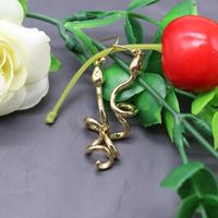 Golden Spiral Serpentine Pendant Earrings Animal Styling Earrings Zodiac Snake Earrings main image 4