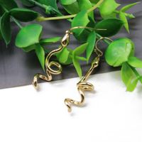 Golden Spiral Serpentine Pendant Earrings Animal Styling Earrings Zodiac Snake Earrings main image 5