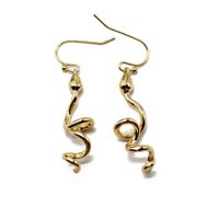 Golden Spiral Serpentine Pendant Earrings Animal Styling Earrings Zodiac Snake Earrings main image 6