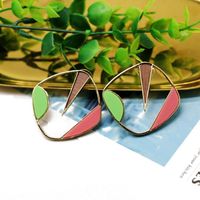 Fashion Earrings Round Hollow Resin Wooden Irregular Earrings Red Green Dotted Earrings main image 3