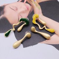Stud Earrings Green Yellow Drip Oil Irregular Earrings Left And Right Asymmetric Earrings main image 3