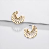Jewelry Earrings Alloy Hollow Fan-shaped Female Earrings New main image 3