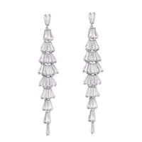 S925 Silver Needle Zircon Diamond Earrings Female Earrings Tassel Long Section sku image 2