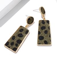 New Fashion Creative Suede Leopard Geometric Long Earrings Simple Earrings sku image 3