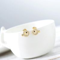 S925 Small Fish Zircon Color And Simple Fashion Earrings Earrings sku image 1