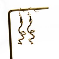 Golden Spiral Serpentine Pendant Earrings Animal Styling Earrings Zodiac Snake Earrings sku image 1