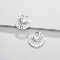 Jewelry Earrings Alloy Hollow Fan-shaped Female Earrings New sku image 2