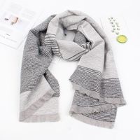 Fashion Two-tone Striped Cashmere Warm Scarf Nhxo156139 main image 7