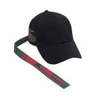 Korean Version Of The Yellow Long Belt Letter Curved Baseball Cap Nhxb156203 main image 1