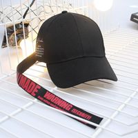 Korean Version Of The Yellow Long Belt Letter Curved Baseball Cap Nhxb156203 main image 8