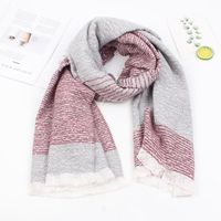 Fashion Two-tone Striped Cashmere Warm Scarf Nhxo156139 sku image 4