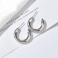 Fashion Coarse Alloy C-shaped Oblique Section Earrings Nhbq156412 main image 4