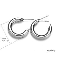 Fashion Coarse Alloy C-shaped Oblique Section Earrings Nhbq156412 main image 5