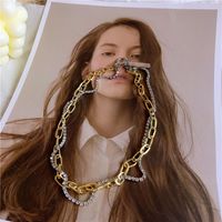 Einfache Gewickelte Kontrast Farbe Metall Strass Durchsetzt Choker Fashion Schlüsselbein Kette Internet-promi-trend Halskette main image 4
