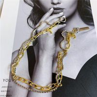 Einfache Gewickelte Kontrast Farbe Metall Strass Durchsetzt Choker Fashion Schlüsselbein Kette Internet-promi-trend Halskette main image 5