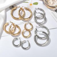 Fashion Alloy Coarse Section C-shaped Hollow Earrings Nhbq156553 main image 1
